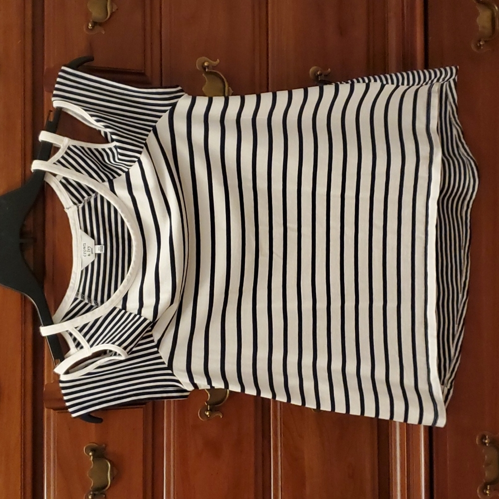 Striped Cold Shoulder Top